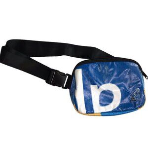 RAREFORM Recycled Billboard Crossbody Pouch Fanny Pack Waist Pack.  Blue Yellow